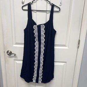 Westport Navy Dress with Lace Accents